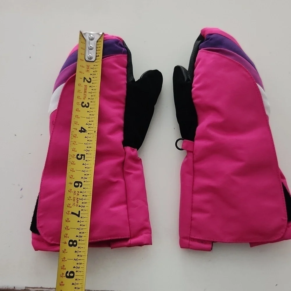 Kids 3M Thinsulate winter mittens gloves pink and black size 2-5